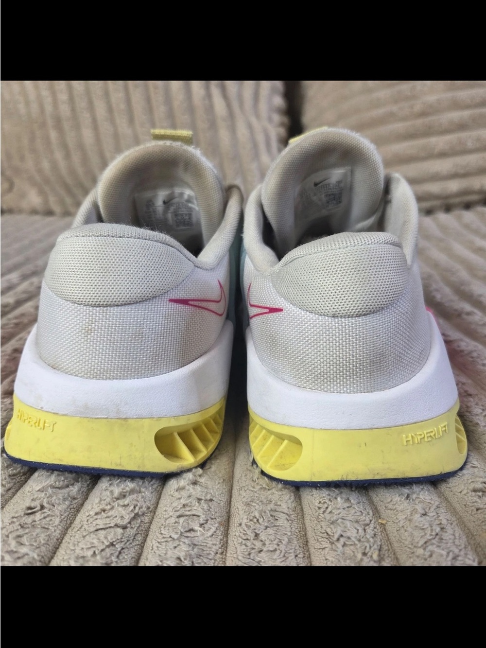 Nike Women's Training Shoes in Beige with Pink & Blue Accents - Picture 4 of 8